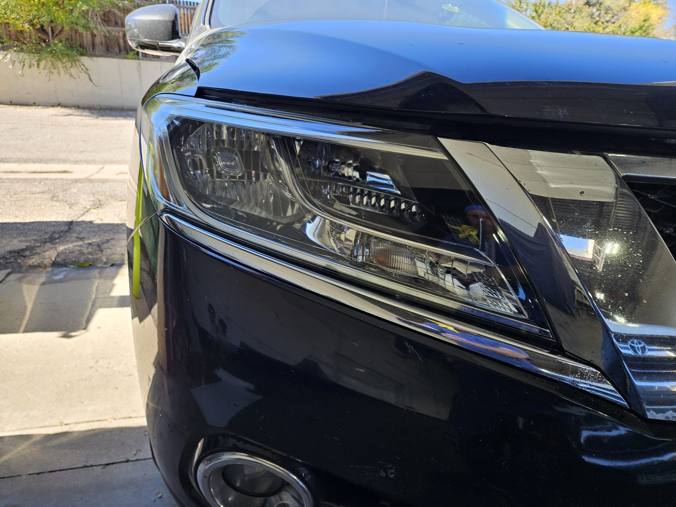 After automobile headlight restoration